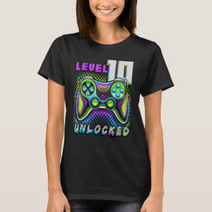 Level 10 Unlocked Video Game 10th Birthday Gamer B T-Shirt