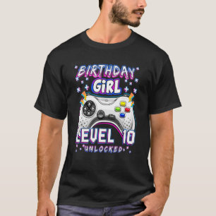 Level 10 Unlocked Video Game 10th Birthday Gamer G T-Shirt