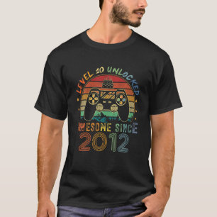 Level 10 Unlocked Video Gamer 10 Years Old 10 Birt T-Shirt