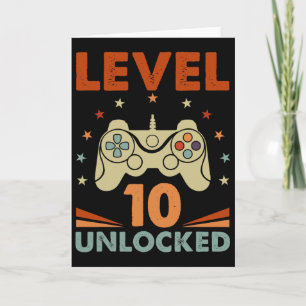 Level 10 Unlocked Video Gamer 10th Birthday 10 Yea Card