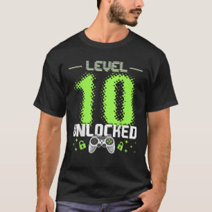 Level 10 Unlocked Video Gamer 10th Birthday Gamer T-Shirt