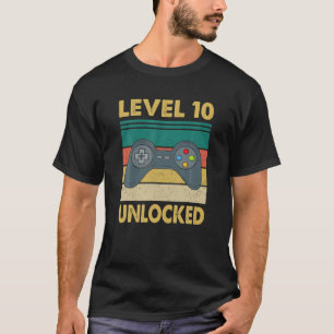 Level 10 Unlocked - Video Gamer 10Th Birthday Gift T-Shirt