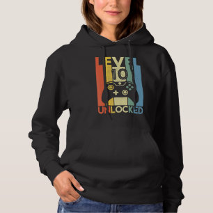 Level 10 Unlocked   Video Gamer 10th Birthday Hoodie