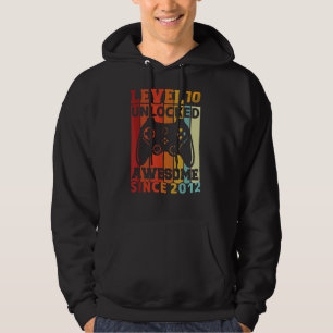 Level 10 Unlocked   Video Gamer 10th Birthday Hoodie