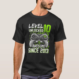 Level 10 Unlocked   Video Gamer 10th Birthday T-Shirt