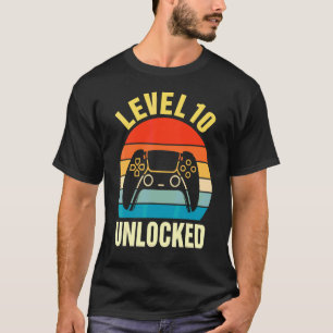Level 10 Unlocked Video Gamer 10th Birthday T-Shirt