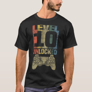 Level 10 Unlocked Video Gamer 10th Birthday T-Shirt