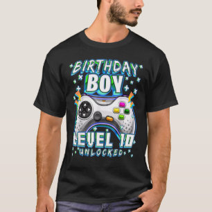 Level 10 Unlocked Video Gamer 10th Birthday T-Shirt