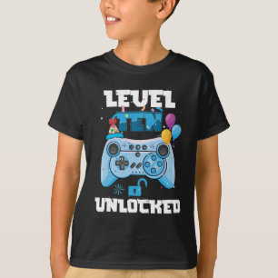 Level 10 Unlocked Video Gamer 10th Birthday T-Shirt