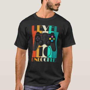 Level 10 Unlocked  Video Gamer 10th Birthday T-Shirt