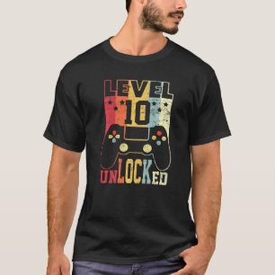 Level 10 Unlocked   Video Gamer 10th Birthday T-Shirt