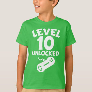 Level 10 Unlocked Video Games 10th Birthday T-Shirt