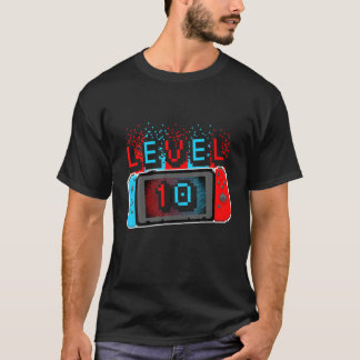 Level 10 Years Old 10Th Birthday Boy Video Games G T-Shirt