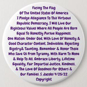 level 10th grade pledge of allegiance 6 inch round button