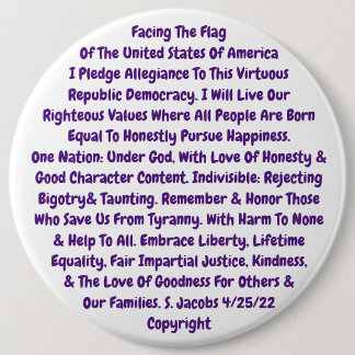 level 10th grade pledge of allegiance 6 inch round button