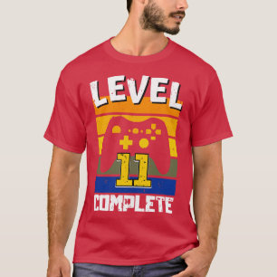 Level 11 Complete 11th Birthday Retro Gaming Kids T-Shirt
