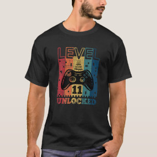 Level 11 Unlocked 11 Years Old Video Gamer Birth T-Shirt
