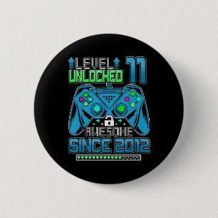 Level 11 Unlocked Awesome 2012 Video Game 11th Bir 2 Inch Round Button