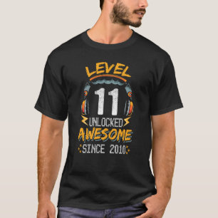Level 11 Unlocked Awesome Since 2010 11th Birthday T-Shirt