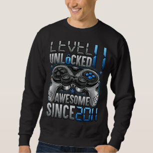 Level 11 Unlocked Awesome Since 2011 11th Birthday Sweatshirt