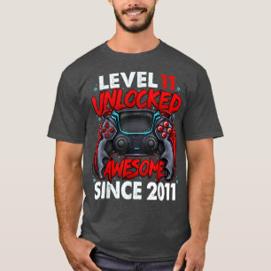 Level 11 Unlocked Awesome Since 2011 11th Birthday T-Shirt