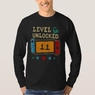 Level 11 Unlocked Funny Video Gamer 11th Birthday T-Shirt