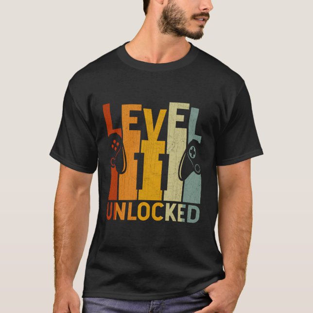 Level 11 Unlocked Shirt Gamer Boys Girls 11Th Birt (Front)