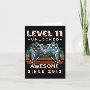 Level 11 Unlocked Video Game 11th Birthday 11 Yr O Card