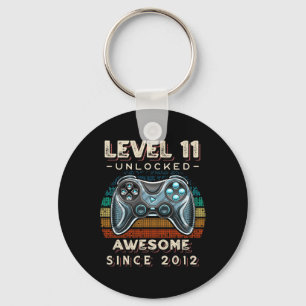 Level 11 Unlocked Video Game 11th Birthday 11 Yr O Keychain