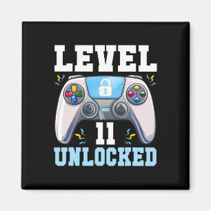 Level 11 Unlocked Video Game 11th Birthday Gamer B Magnet