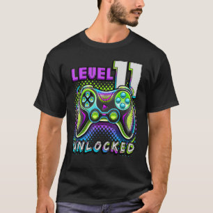 Level 11 Unlocked Video Game 11th Birthday Gamer B T-Shirt