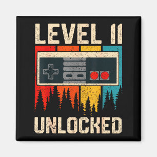 Level 11 Unlocked Video Game Controller Birthday M Magnet