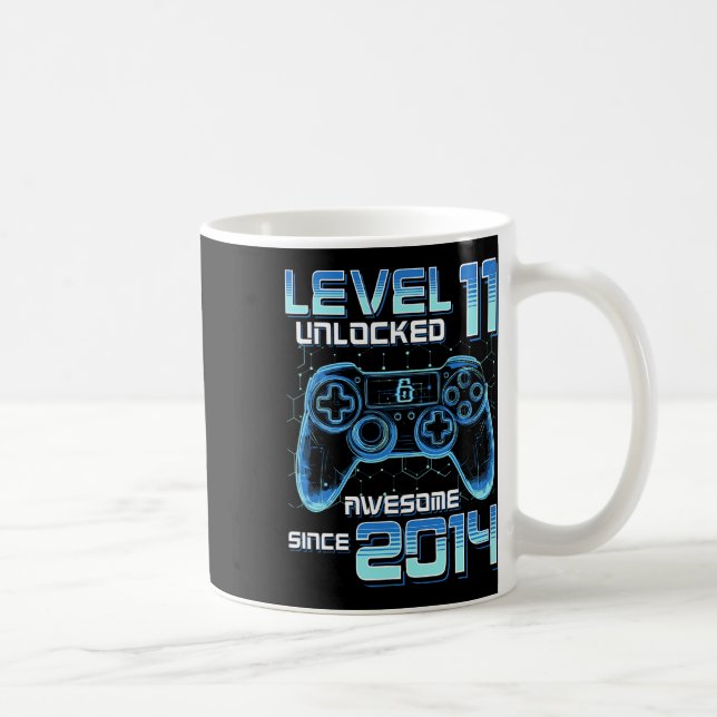 Level 11 Unlocked Video Game Party 11th Birthday G Coffee Mug (Right)
