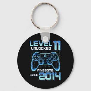 Level 11 Unlocked Video Game Party 11th Birthday G Keychain