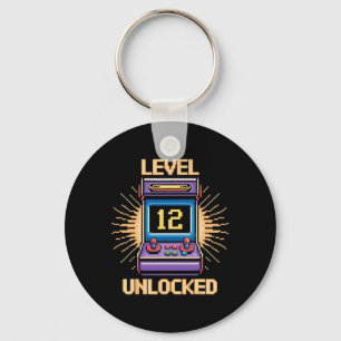 Level 12 Unlock Birthday Gamer 12 Year Old Video G Keychain