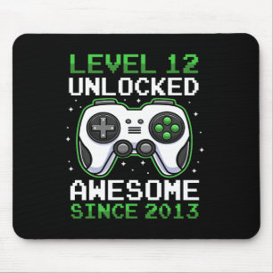 Level 12 Unlocked 12 Years Old Video Gamer Birthda Mouse Pad