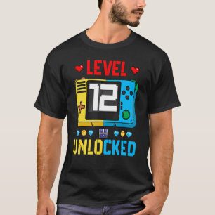 Level 12 Unlocked 12th Birthday Gaming Awesome Sin T-Shirt