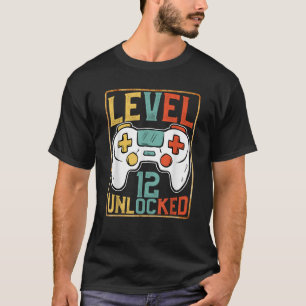 Level 12 Unlocked 12th Birthday Video Games Lover  T-Shirt