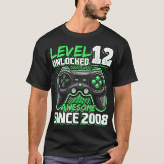 Level 12 Unlocked Awesome 2008 Video Game 12th Bir T-Shirt