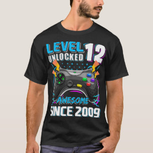 Level 12 Unlocked Awesome 2009 Video Game 12th Bir T-Shirt