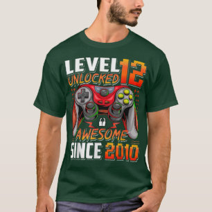 Level 12 Unlocked Awesome Since 2010 12th Birthday T-Shirt