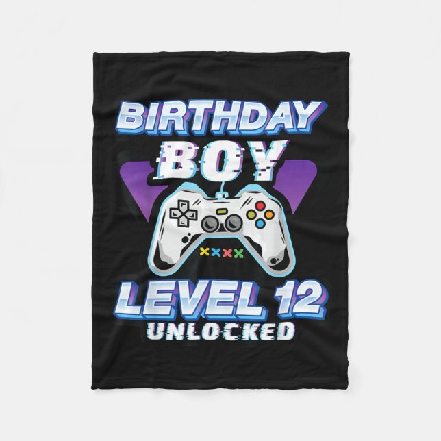 Level 12 Unlocked Awesome Video Games 12th Fleece Blanket (Front)