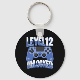 Level 12 Unlocked Funny Video Gamer 12th Birthday  Keychain