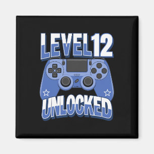 Level 12 Unlocked Funny Video Gamer 12th Birthday  Magnet