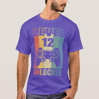 Level 12 Unlocked Funny Video Gamer 12th Birthday  T-Shirt