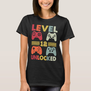 Level 12 Unlocked Retro Video Game 12th Birthday G T-Shirt