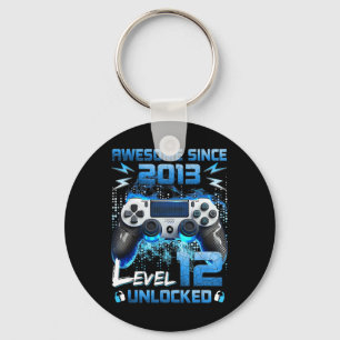 Level 12 Unlocked Video Gamer 12 Years Old 12 Birt Keychain