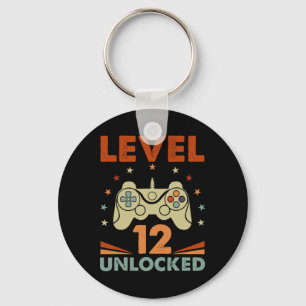 Level 12 Unlocked Video Gamer 12th Birthday 12 Yea Keychain