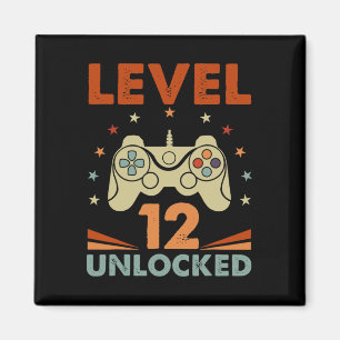Level 12 Unlocked Video Gamer 12th Birthday 12 Yea Magnet