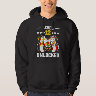 Level 12 Unlocked   Video Gamer 12th Birthday Boy  Hoodie